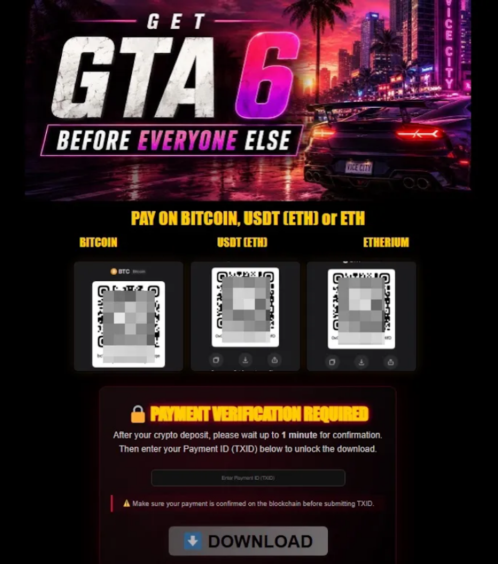 Grand Theft Auto 6 scam site image