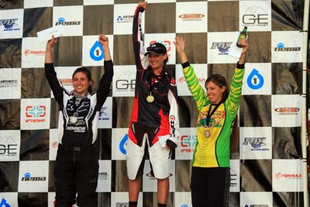 Elite women's podium at the Gravity East Series in Windham, New York
