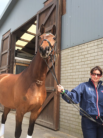 Abira with Tiggy looking at the trotters!