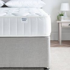 A close-up of a mattress from Happy beds.