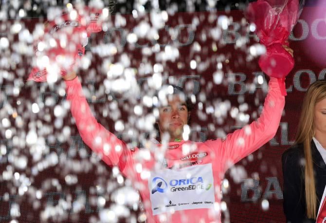 Michael Matthews (Orica-GreenEdge) in pink for another day