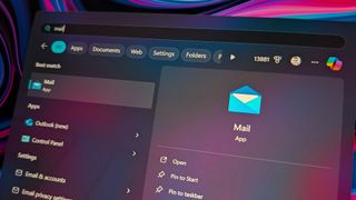 The Windows Mail app in Search