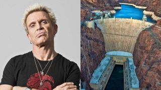 Billy Idol studio portrait and an aerial shot of the Hoover Dam