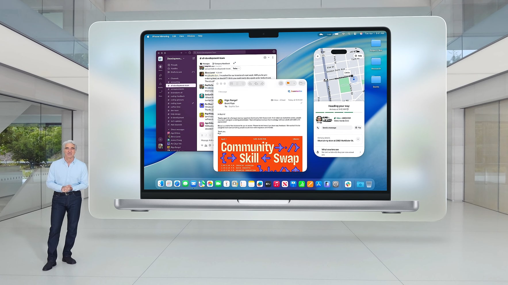 Apple's Craig Federighi discusses macOS Tahoe at the company's Worldwide Developers Conference (WWDC) in June 2025.