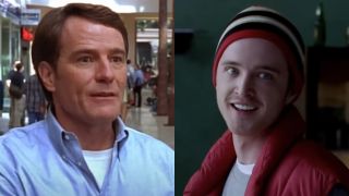 Hal (Bryan Cranston) looks surprised on Malcolm in the Middle, while Jesse Pinkman (Aaron Paul) is pleased on Breakingg Bad.