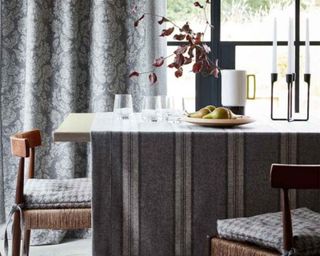 Fabric table cloth and curtain made from wool fabrics from Ian Mankin