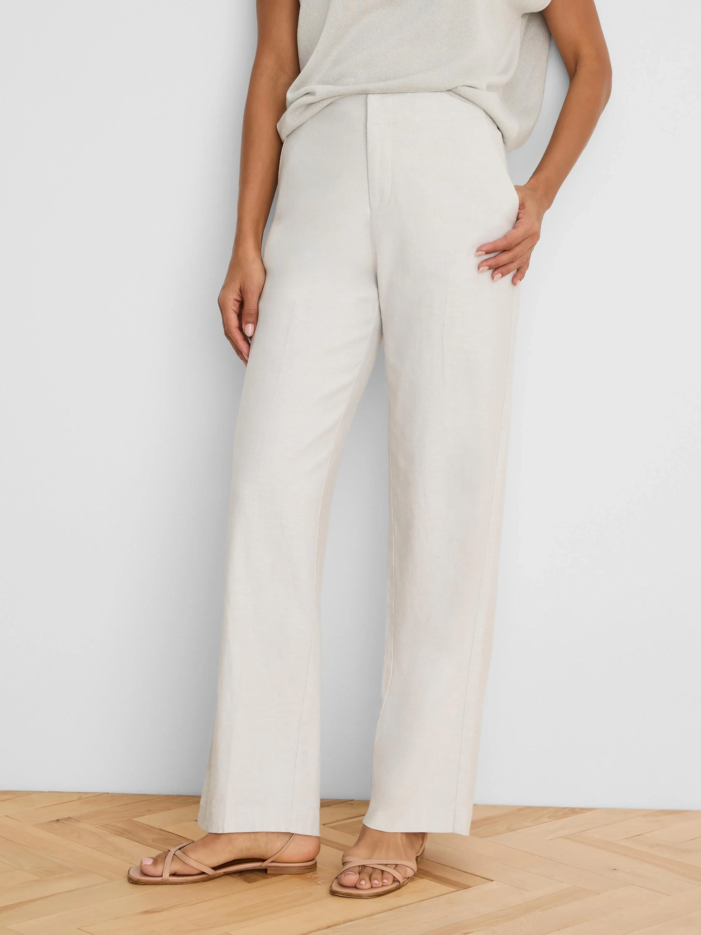 31" Lenox Wide Leg Stretch Linen Pant
