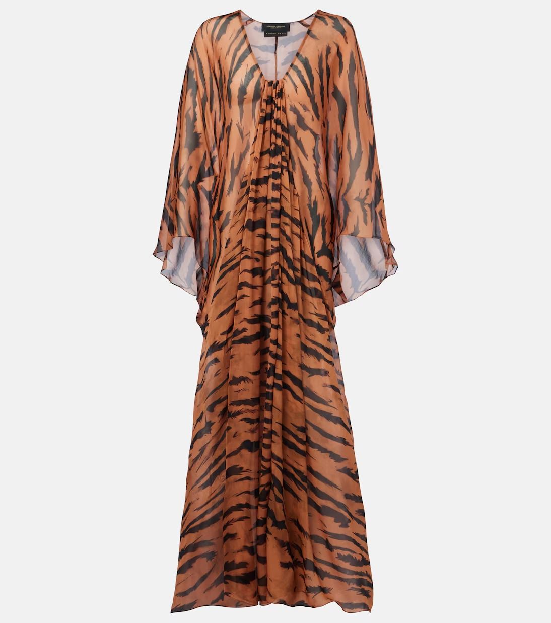 Adriana Degreas, x Sabine Getty Printed Silk Kaftan