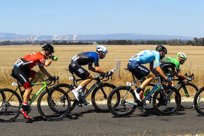 Owain Doull (Team Sky) in the breakaway on stage 4 of the 2019 Herald Sun Tour