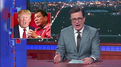 Stephen Colbert slams Trump over passing secrets to Rodrigo Duterte