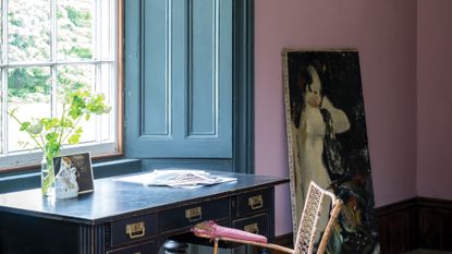 Farrow & Ball's blue and pink paint