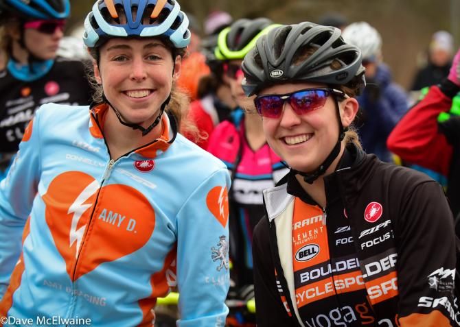 Erica Zaveta (Amy D Racing) and Amanda Miller (Boulder Cycle Sport)
