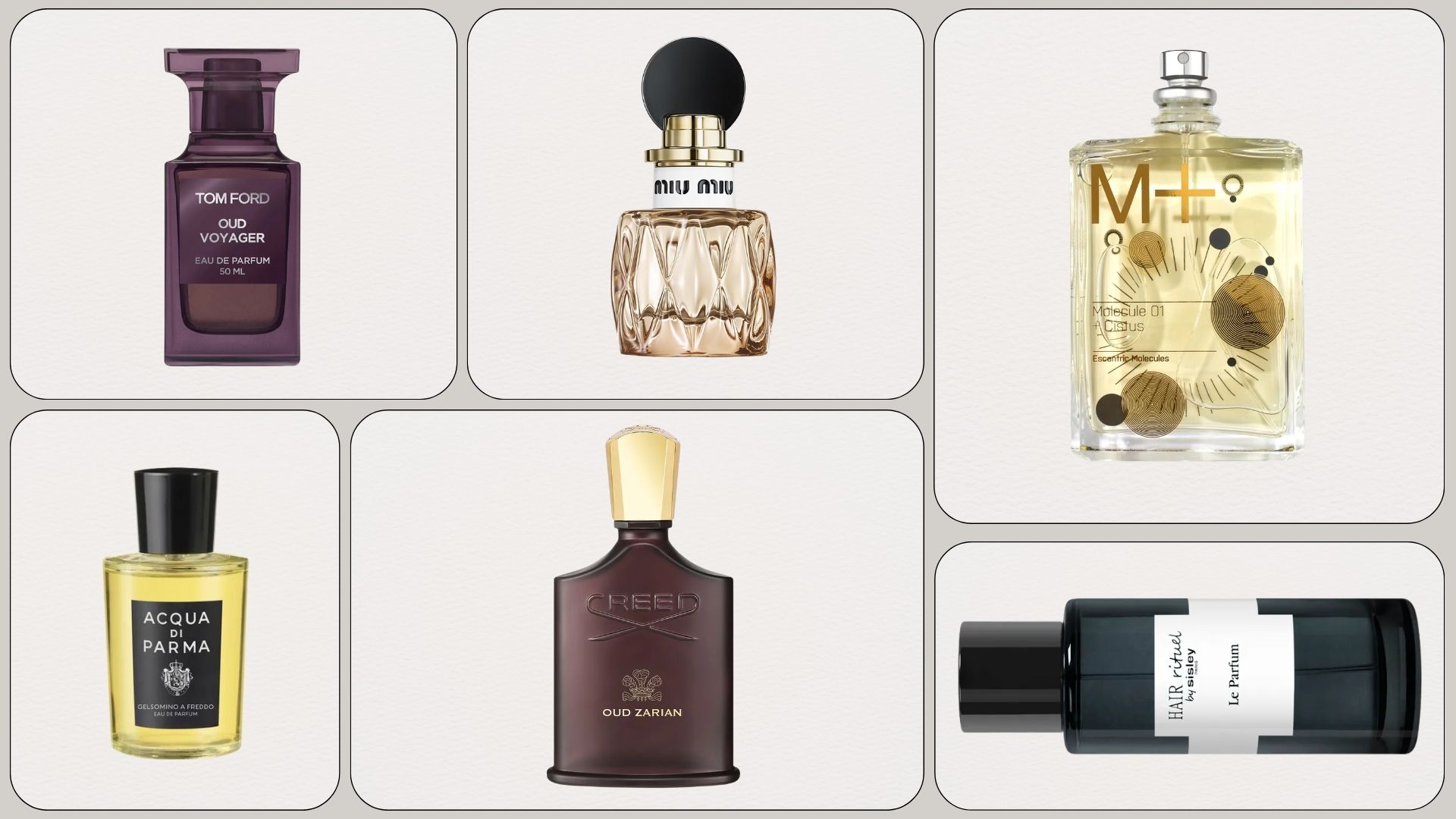 A collage of the best new perfumes