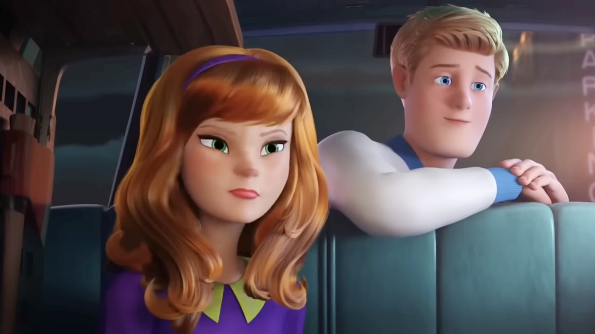 Daphne and Fred in the animated feature Scoob! (2020).