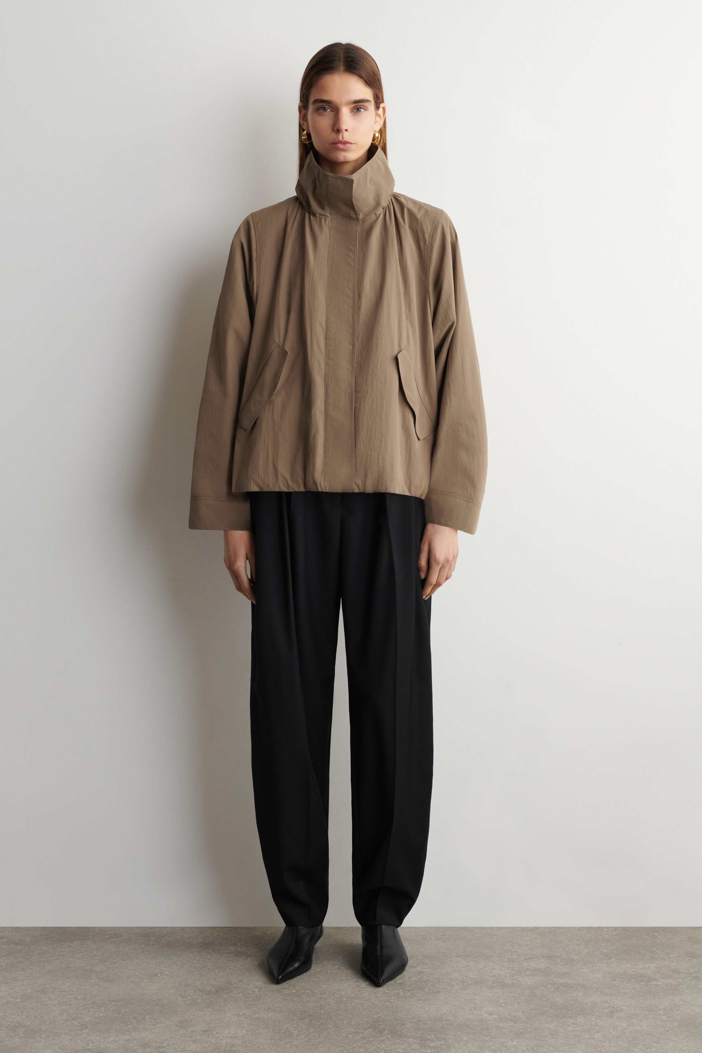 Nylon Funnel-Neck Jacket
