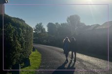 Two teens walking in the sun