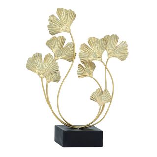 Gold ginko leaf sculpture