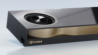 Best graphics cards for digital creatives; a black and gold Nvidia GPU