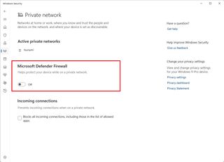 Windows 11 disable firewall