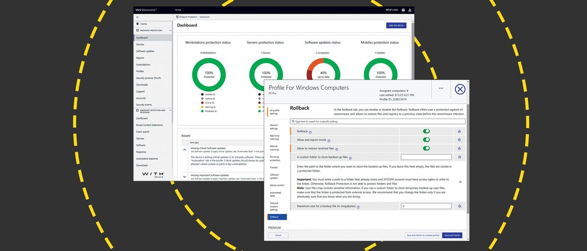 The WithSecure Elements EPP and EDR interface on the ITPro background 