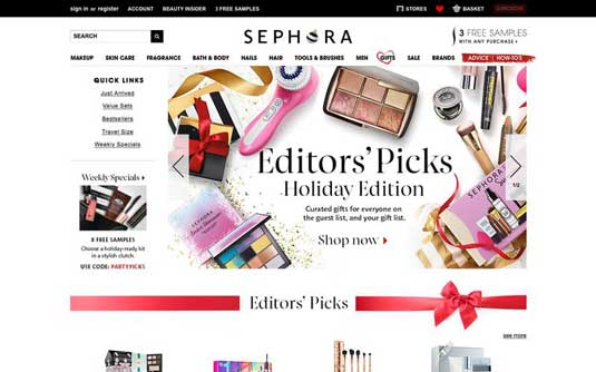 Sephora homepage