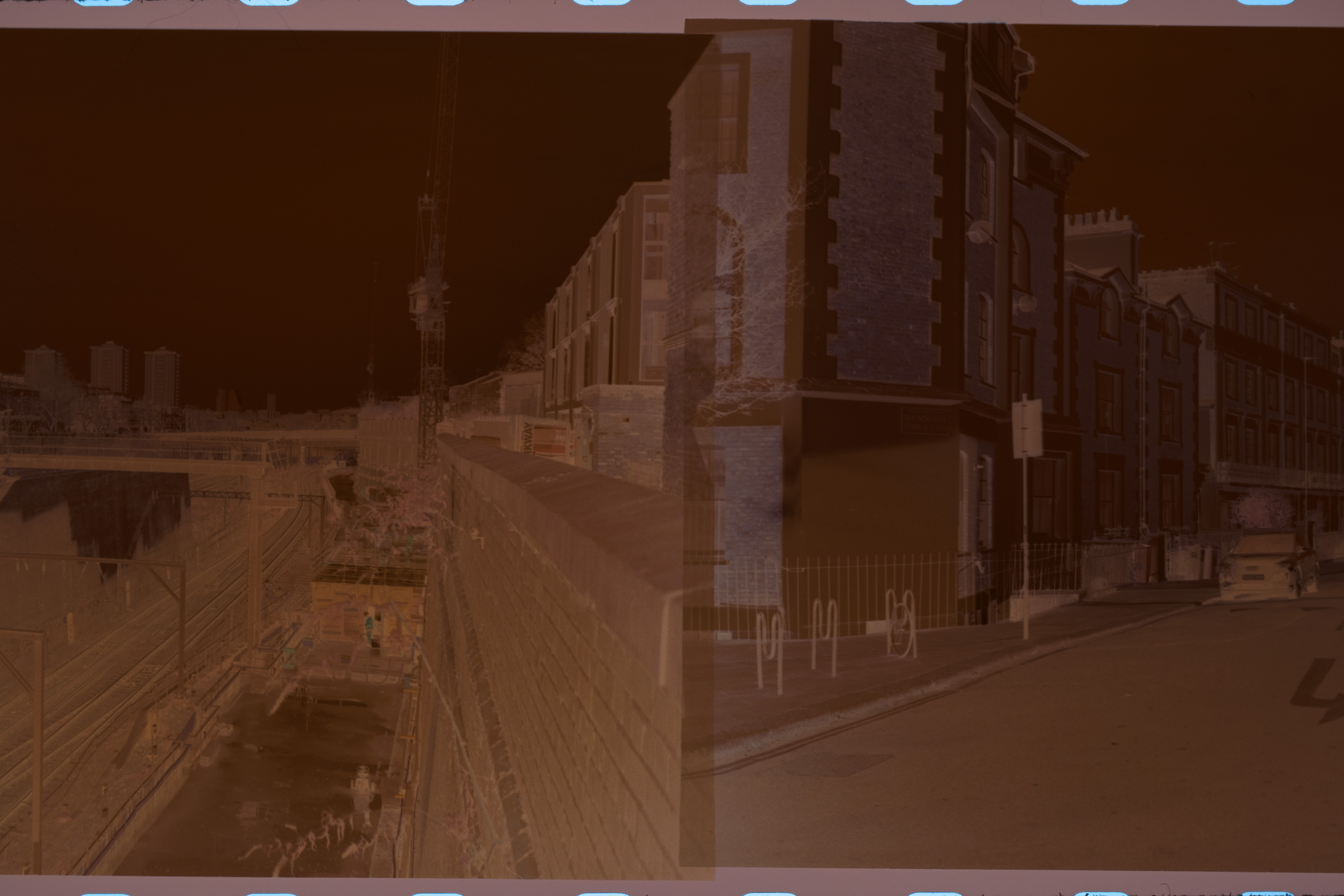 Developed negative 35mm film slides