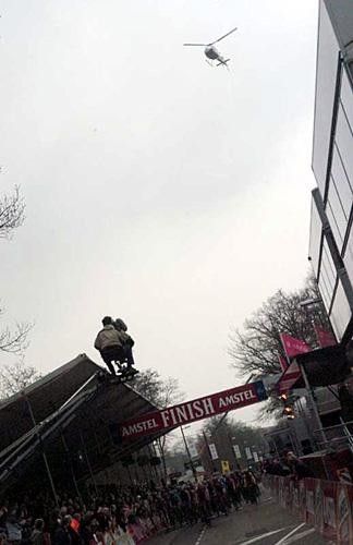 Grey skies dominated the whole race