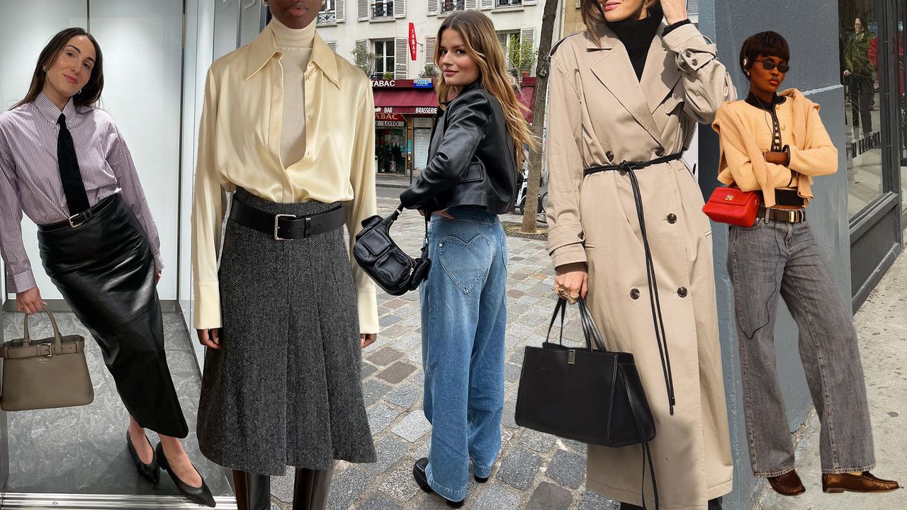 Collage of the best spring outfits from Parisians and New Yorkers.