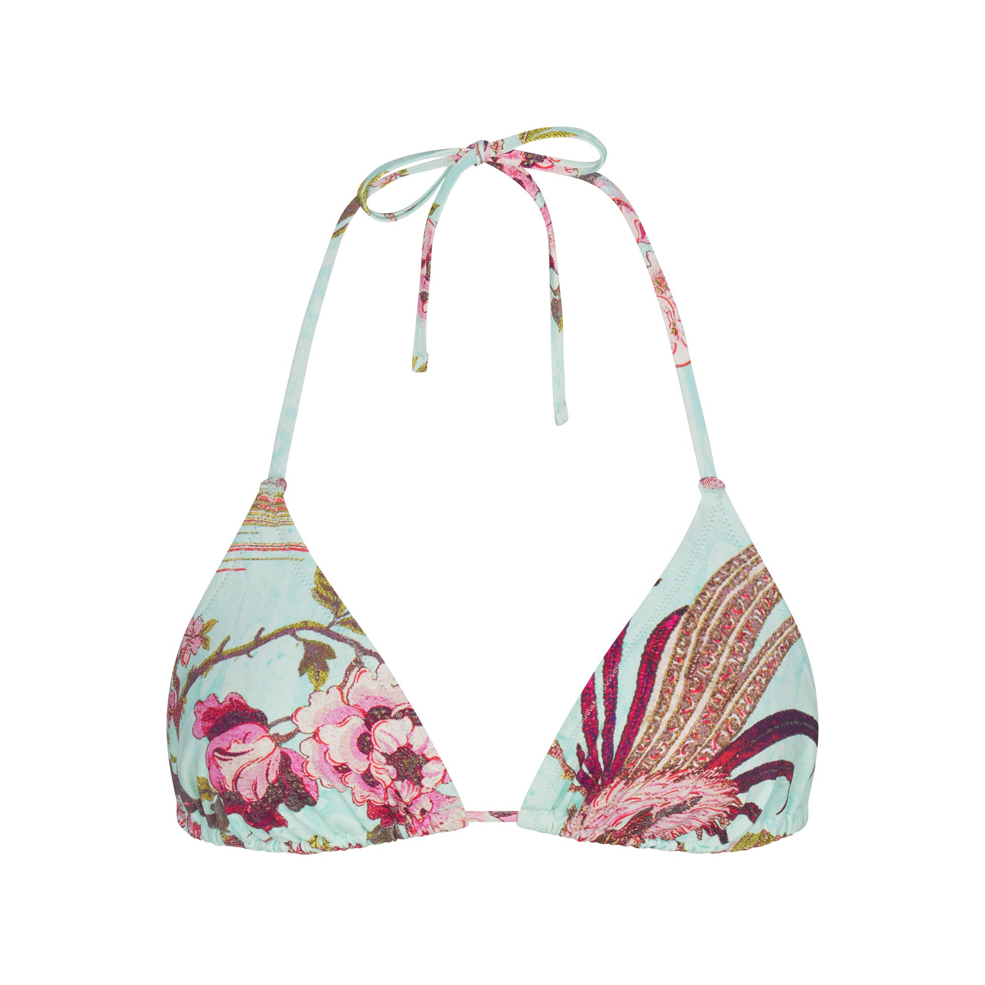 Roberto Cavalli X Skims Triangle Bikini Top | Fagianella Print | Xxs