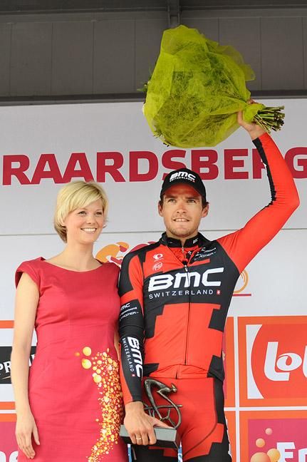 Greg van Avermaet steps onto the podium