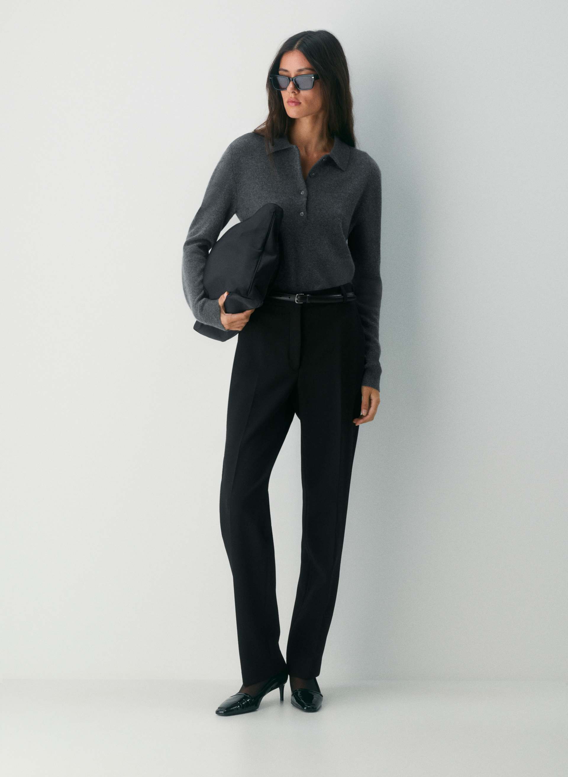 Aritzia, Bare Cashmere Polo Longsleeve