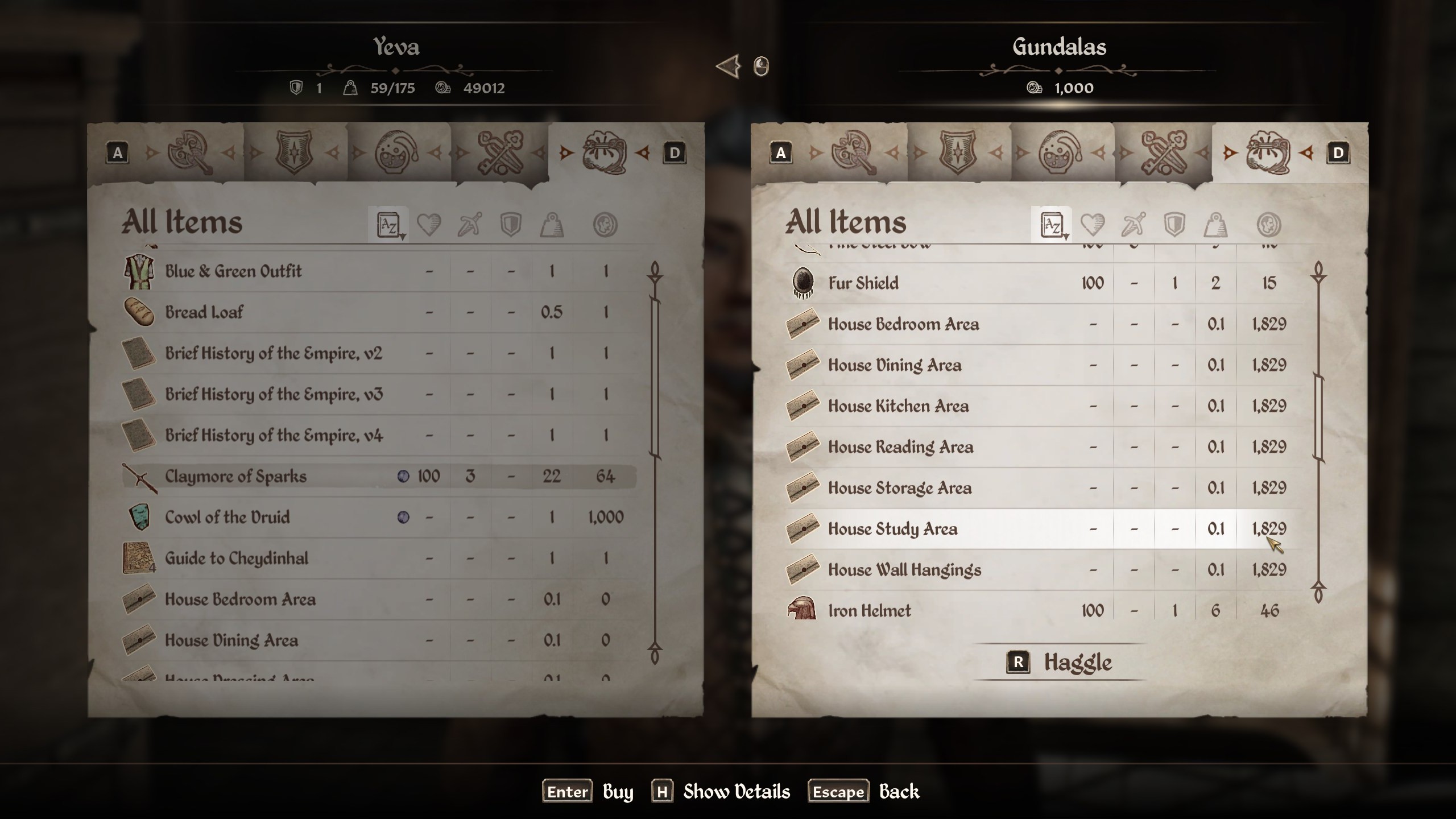 The house upgrade menu from Oblivion Remastered