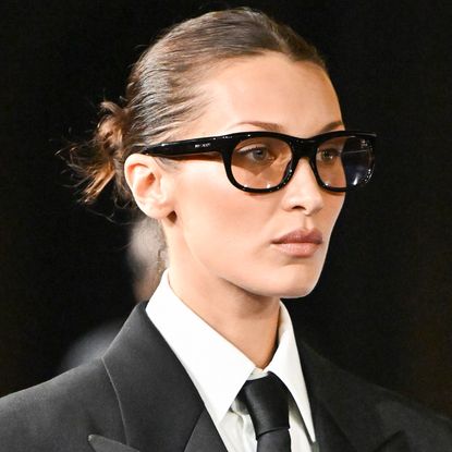 Bella Hadid on the Spring 2025 saint laurent runway