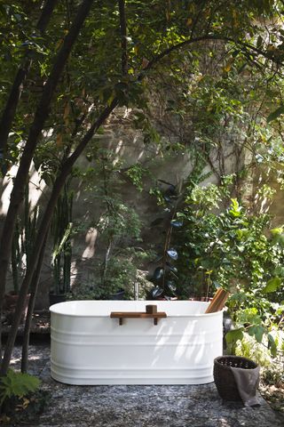 Patricia Urquiola has created the Vieques Outdoor bathroom collection for Agape