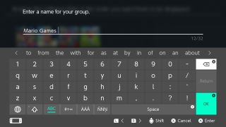 How to create groups on Nintendo Switch - Select a name