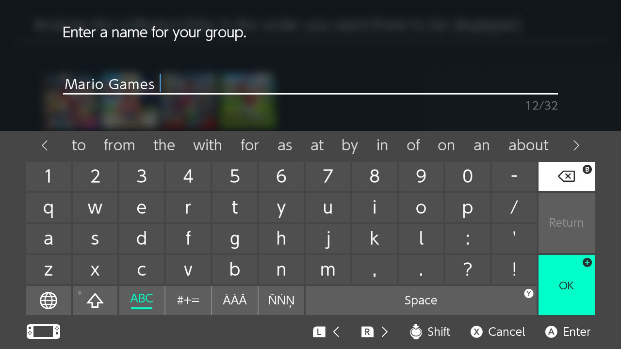 How to Create Groups on Nintendo Switch - Choose a Name