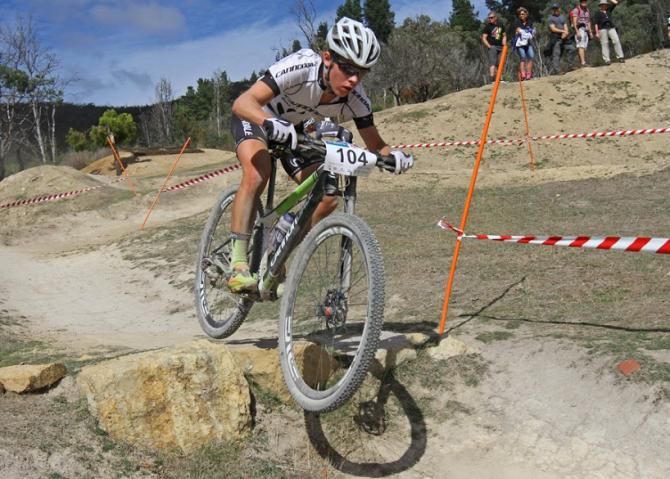Anton Cooper put in some dominating accelerations on the last lap to overtake Jack Haig on the climb to the final feed zone