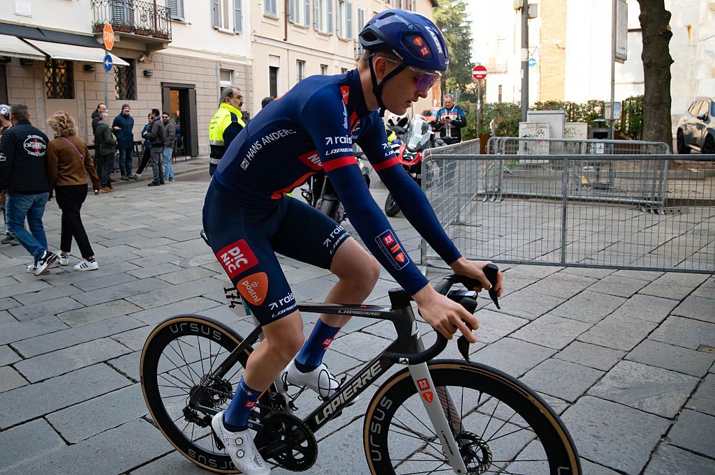 FAURE PROST Alexy (TEAM PICNIC POSTNL) at the start of Milano-Sanremo 2026 in Pavia, Italy, on March 21, 2026. (Photo by Silvia Colombo/NurPhoto)