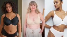 3 women wearing the best minimiser bras