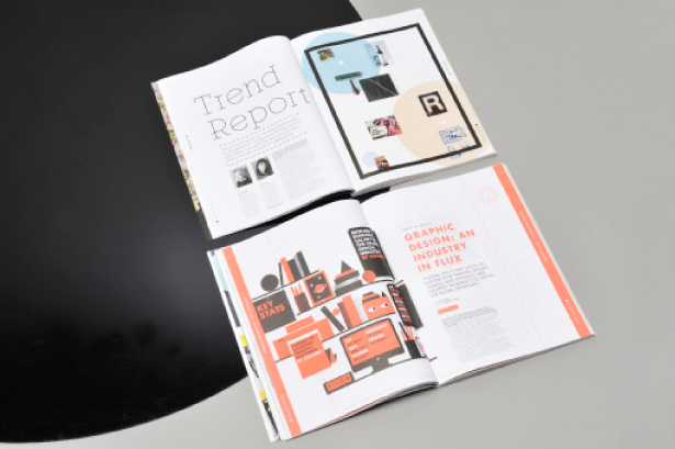 Selection of spreads from the Trend Report and Industry Focus sections