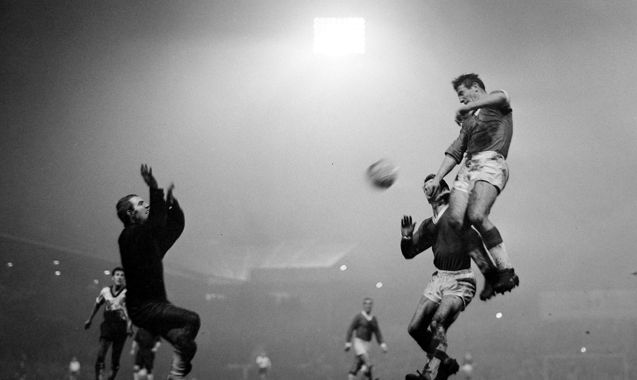 A friendly between Bayern Munich and Manchester United in November 1960.