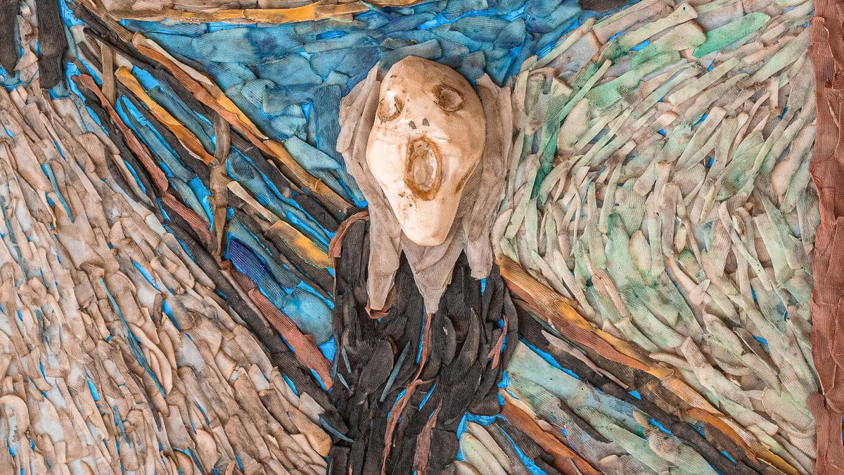 A version of Edvard Munch&#039;s &#039;The Scream&#039; with a potato head