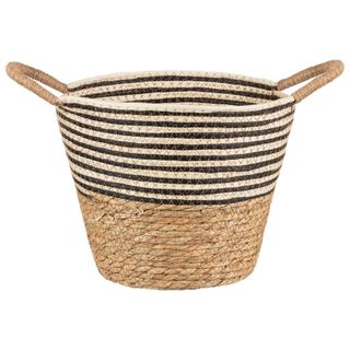 Stripe Top Basket With Handle - Mono