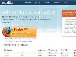 Mozilla firefox 3.5 beta - out now