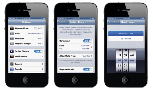 The iPhone's Do Not Disturb function, introduced in iOS 6, guards against unwanted early morning calls and notifications