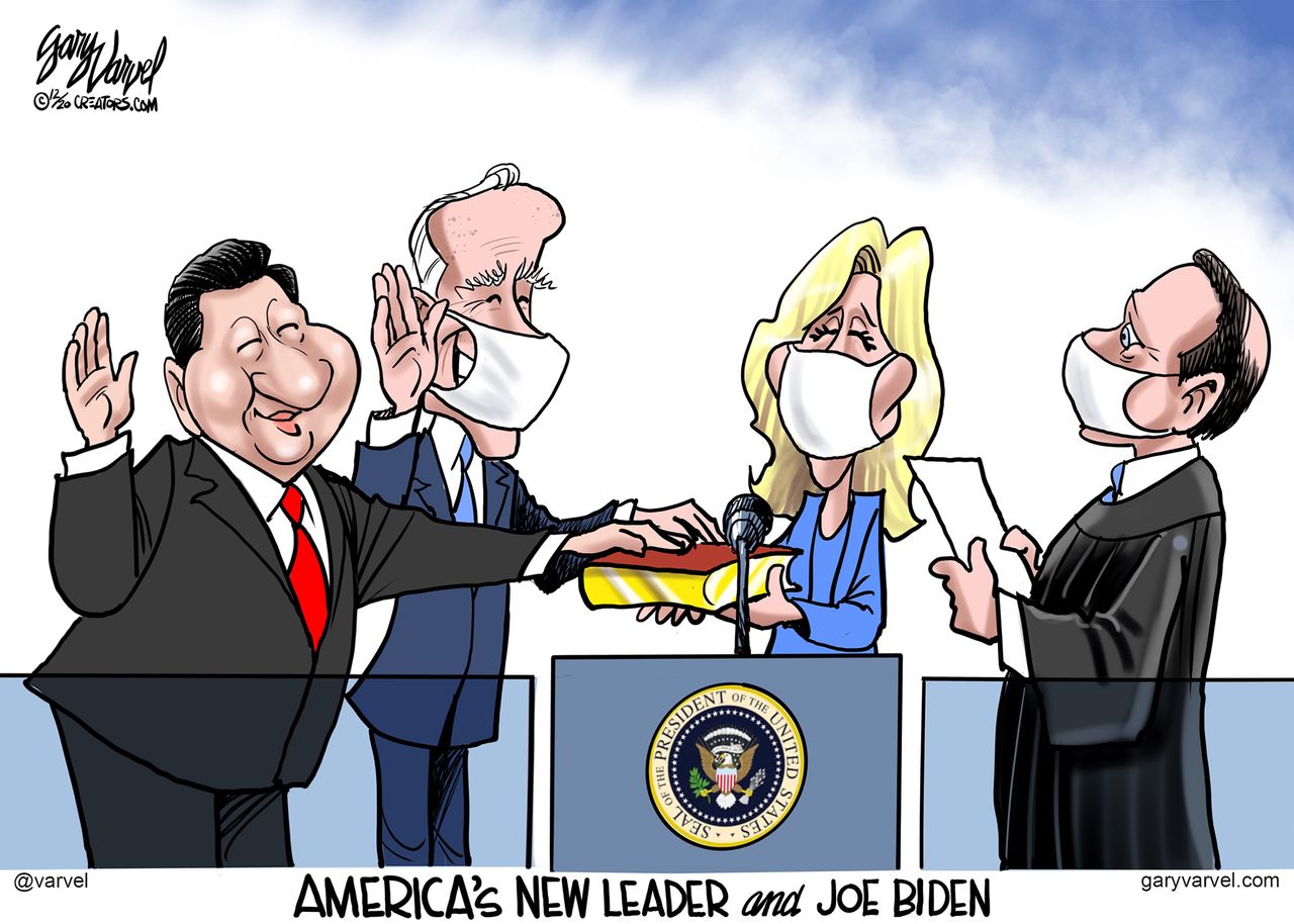 Political Cartoon U.S. Biden China Xi Jinping