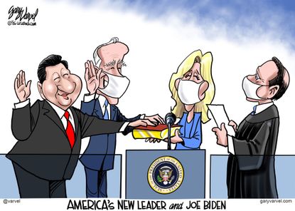 Political Cartoon U.S. Biden China Xi Jinping