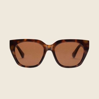 Mango Women's Musie Square Frame Sunglasses, Dark Brown, One Size