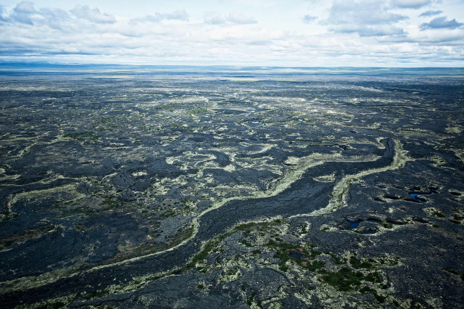 The Lost Jim Lava Flow, a young pahoehoe lava flow in Alaska's Bering Land Bridge National Preserve.