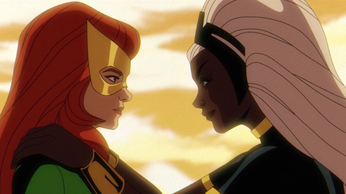 Jean Grey and Storm embracing one another in X-Men &#039;97